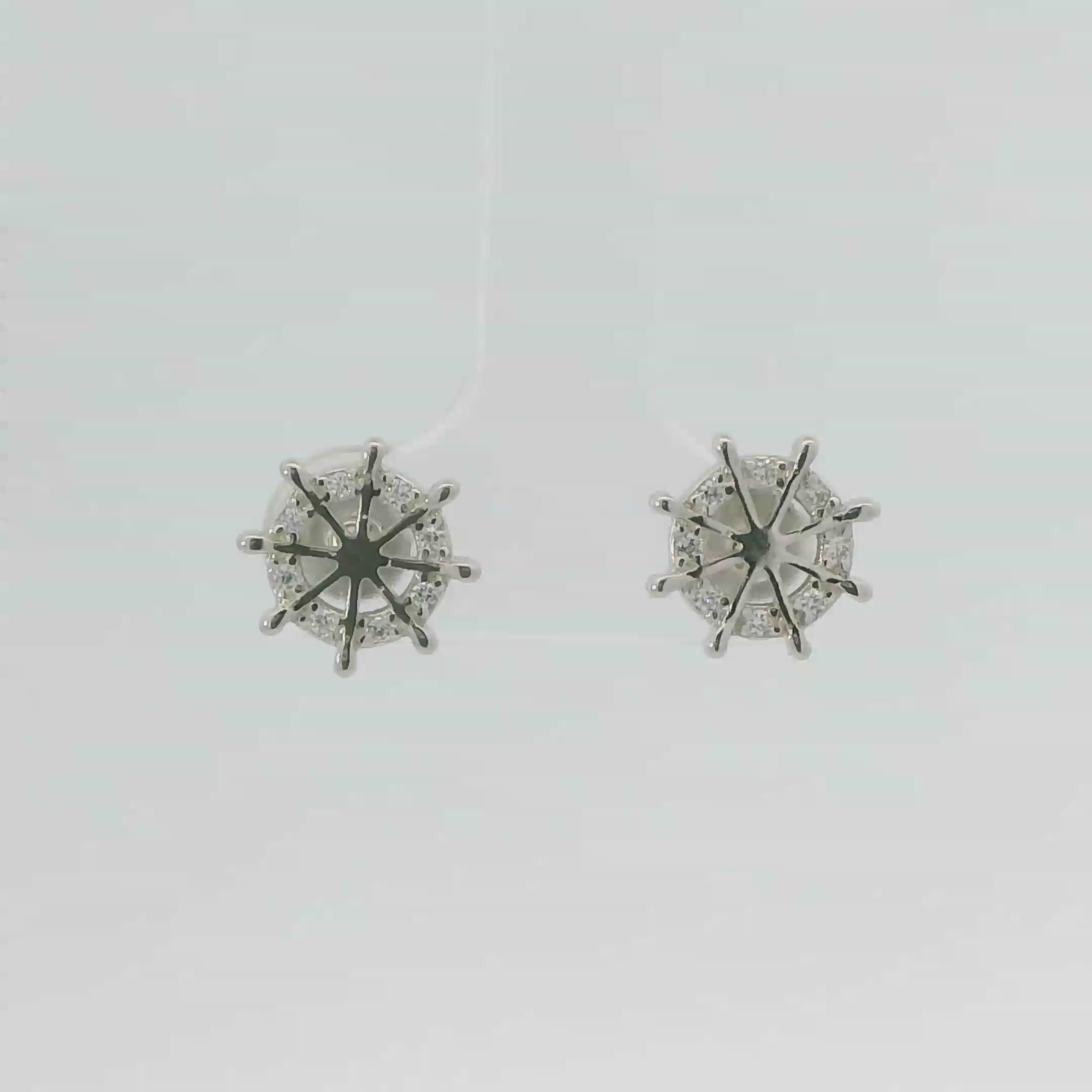 WHITE CUBIC ZIRCONIA STERLING SILVER EARRINGS (HELM)