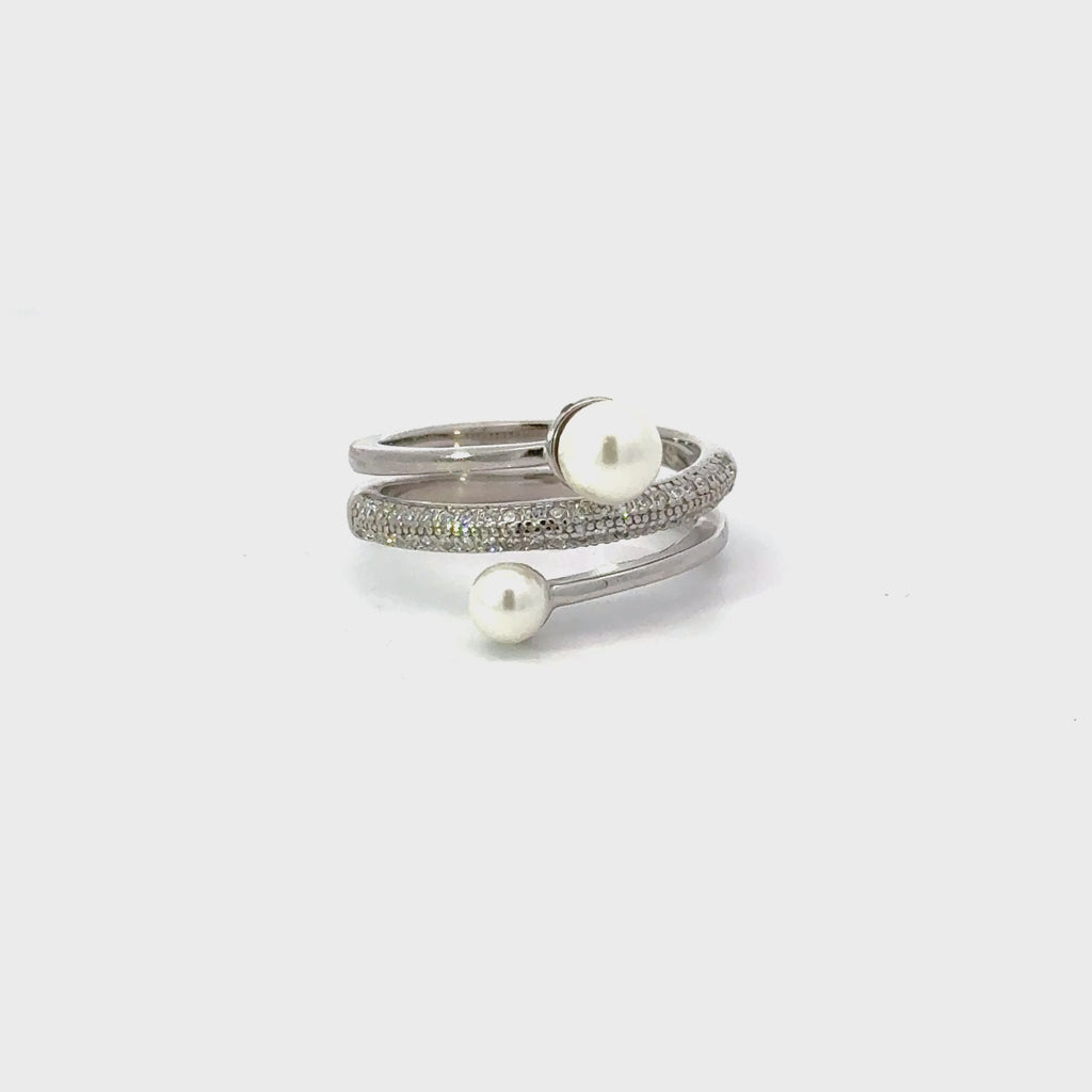 PEARLS WITH CIRCLET STERLING SILVER RING
