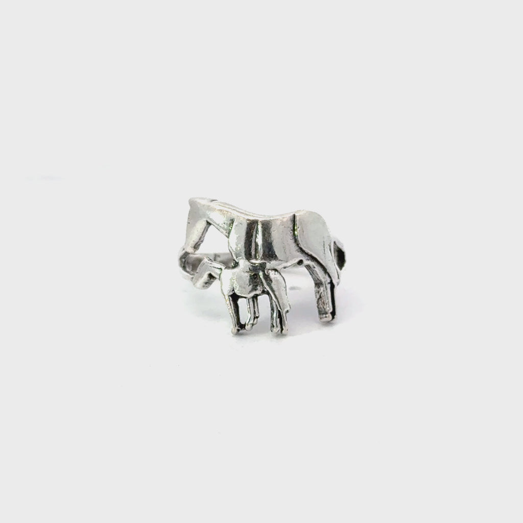Sterling silver horse ring
