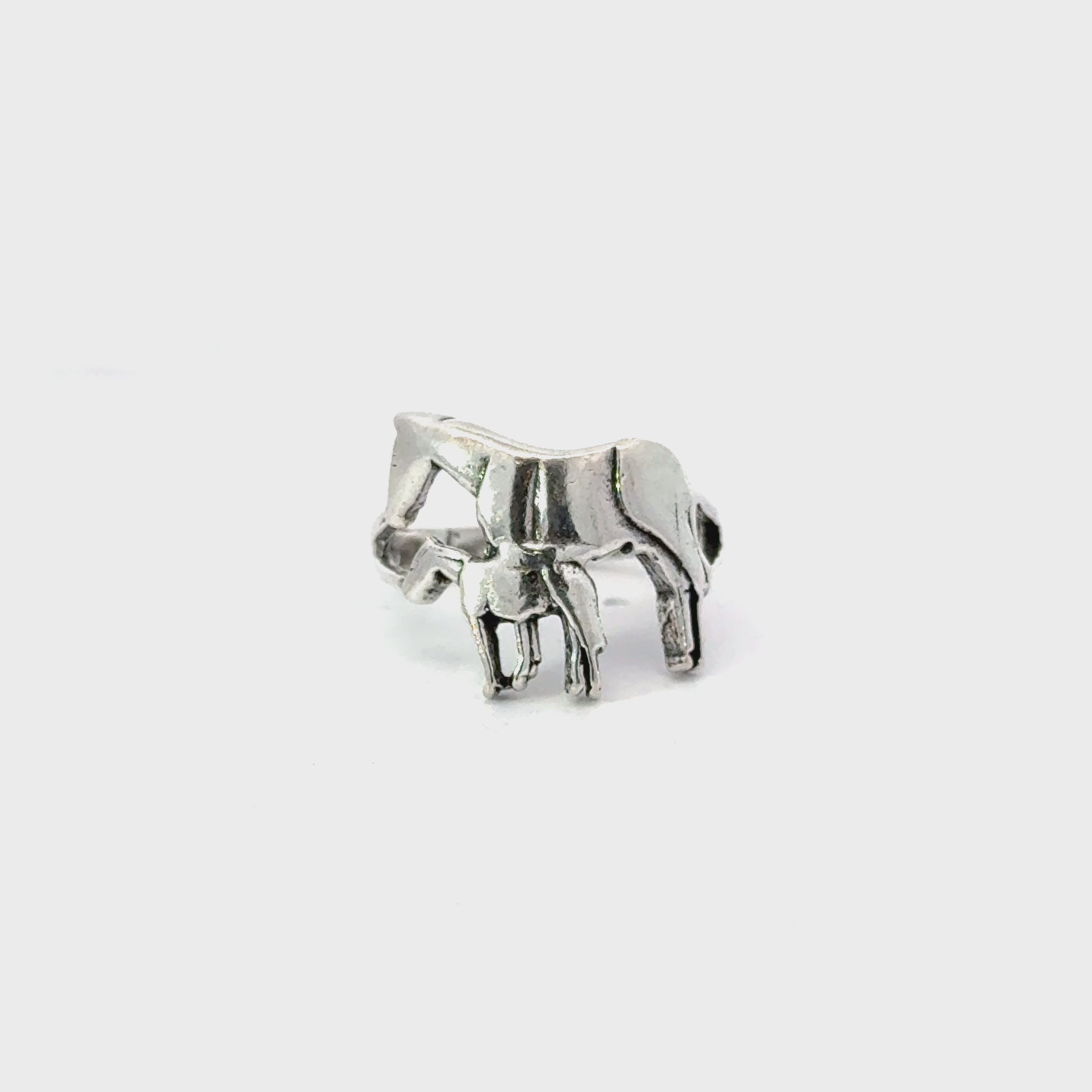 Sterling silver horse ring