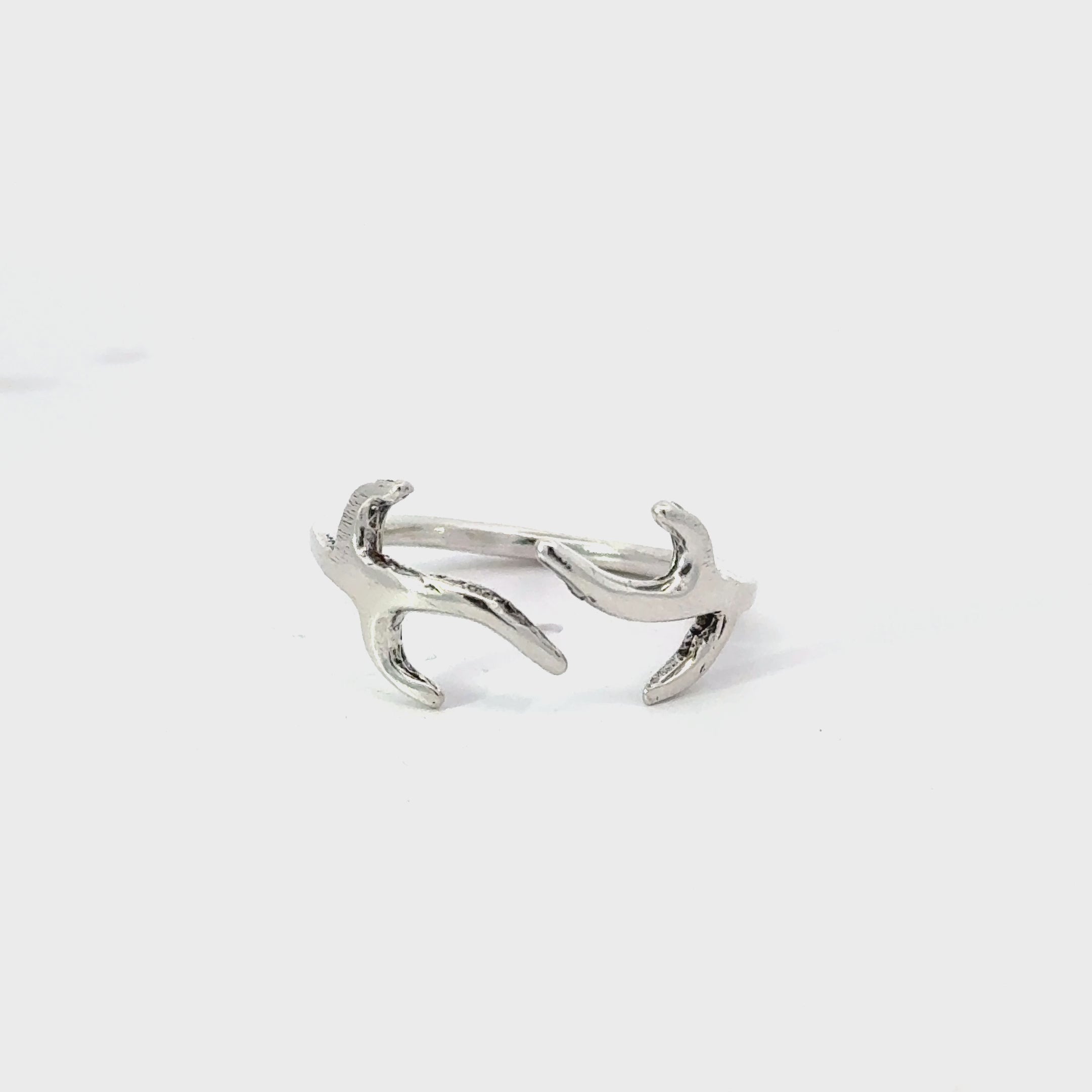 Sterling silver deer antler ring