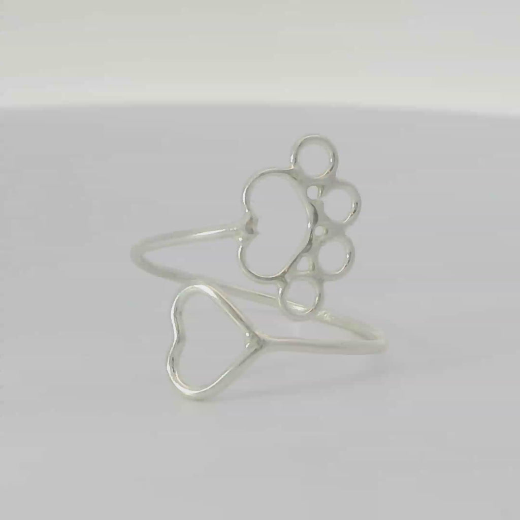 Sterling Silver ring (Paw & Heart)