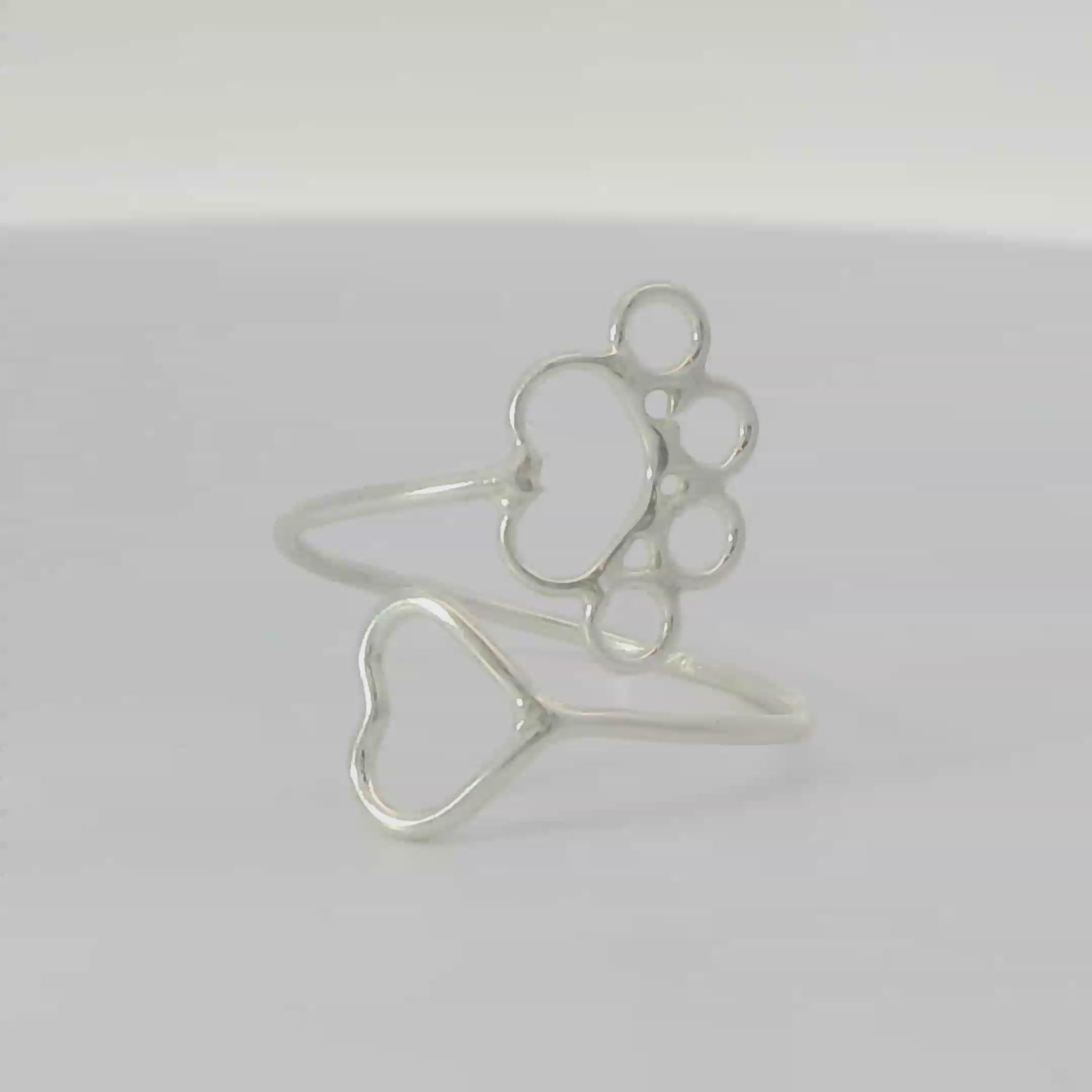 Sterling Silver ring (Paw & Heart)