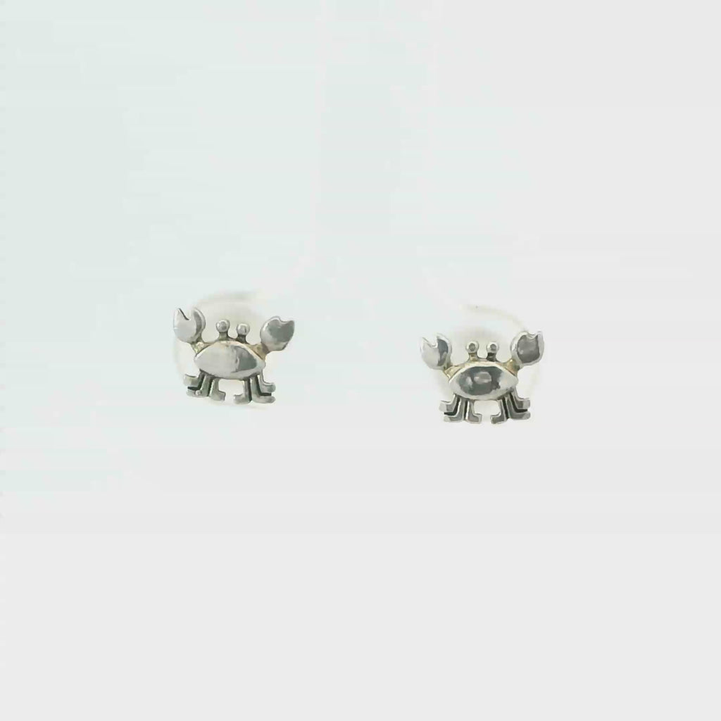 TINY CRAB STERLING SILVER EARRINGS