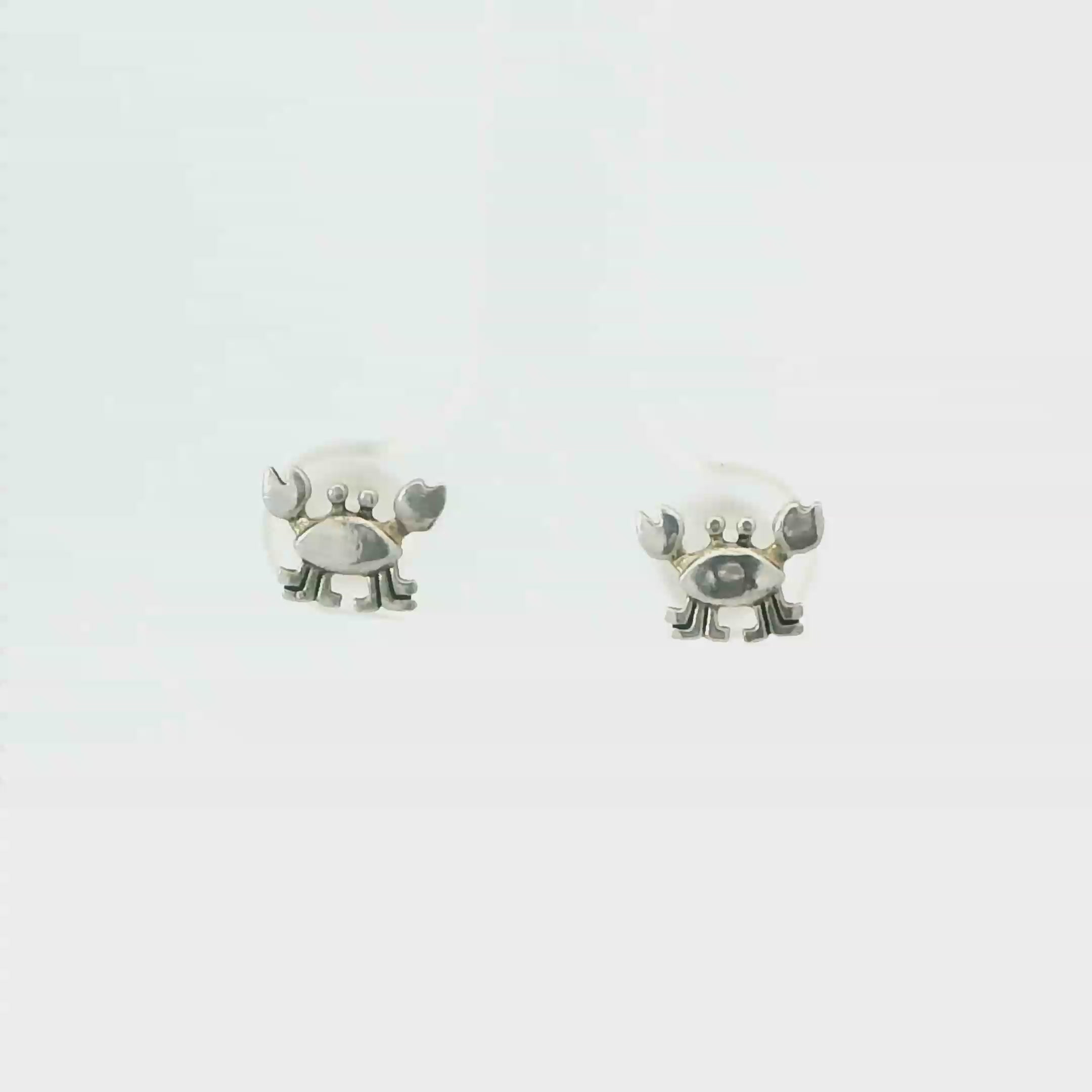 TINY CRAB STERLING SILVER EARRINGS
