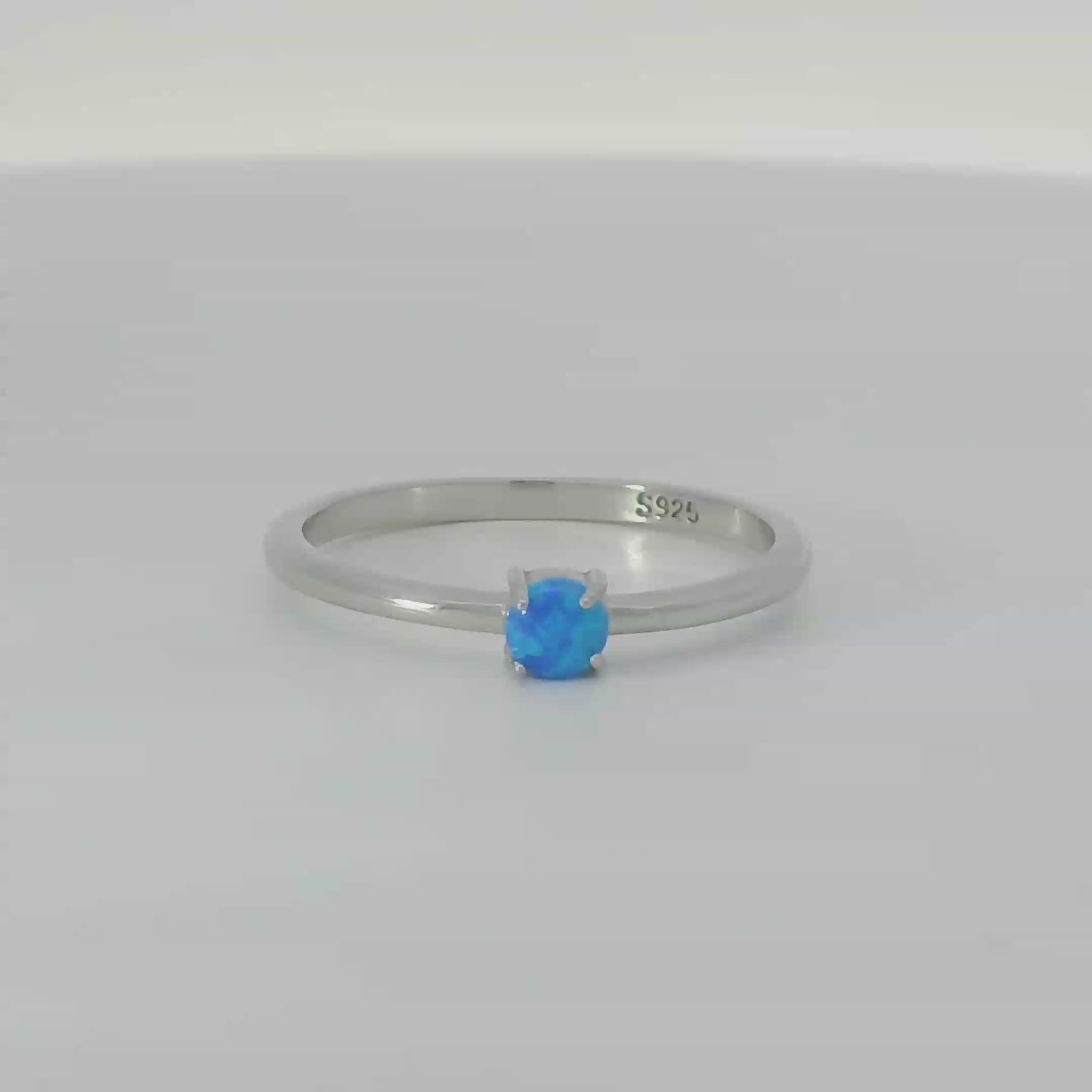 Blue Lab Opal Sterling Silver Ring