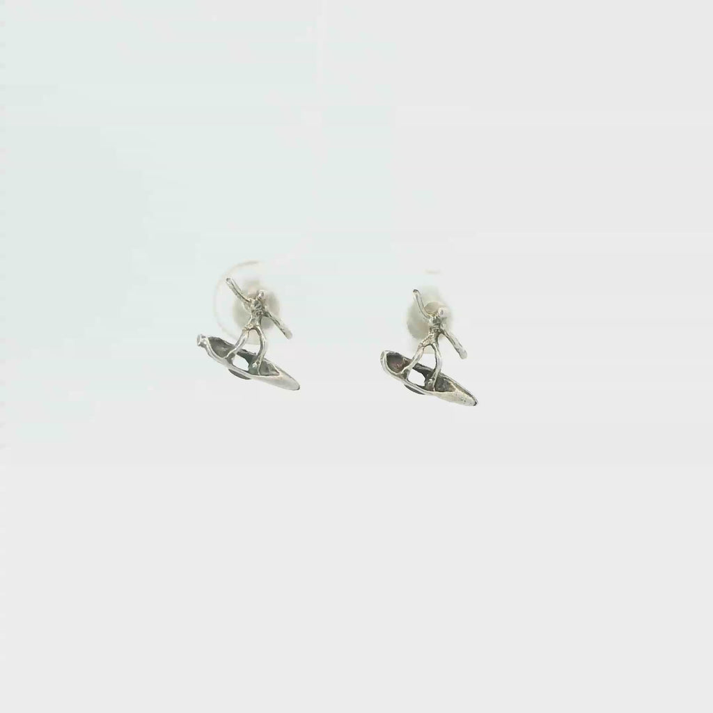 SURFER STERLING SILVER EARRINGS