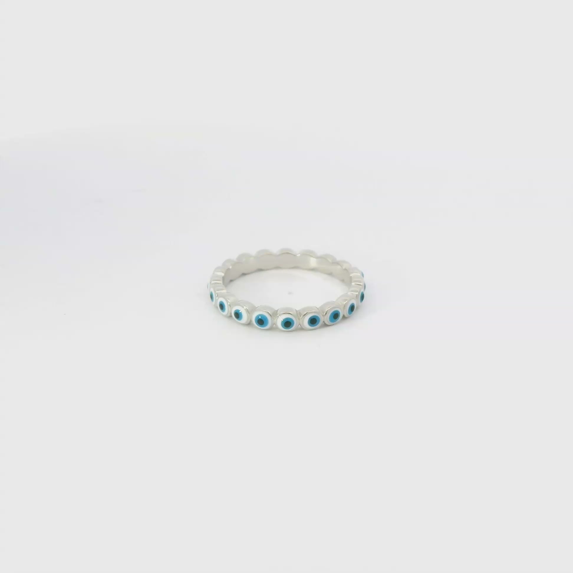 White Evil Eye Ring