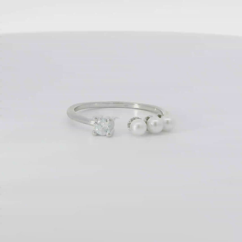 Pearl Sterling Silver adjustable ring