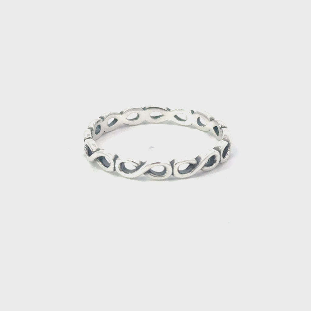 INFINITY BAND STERLING SILVER RING