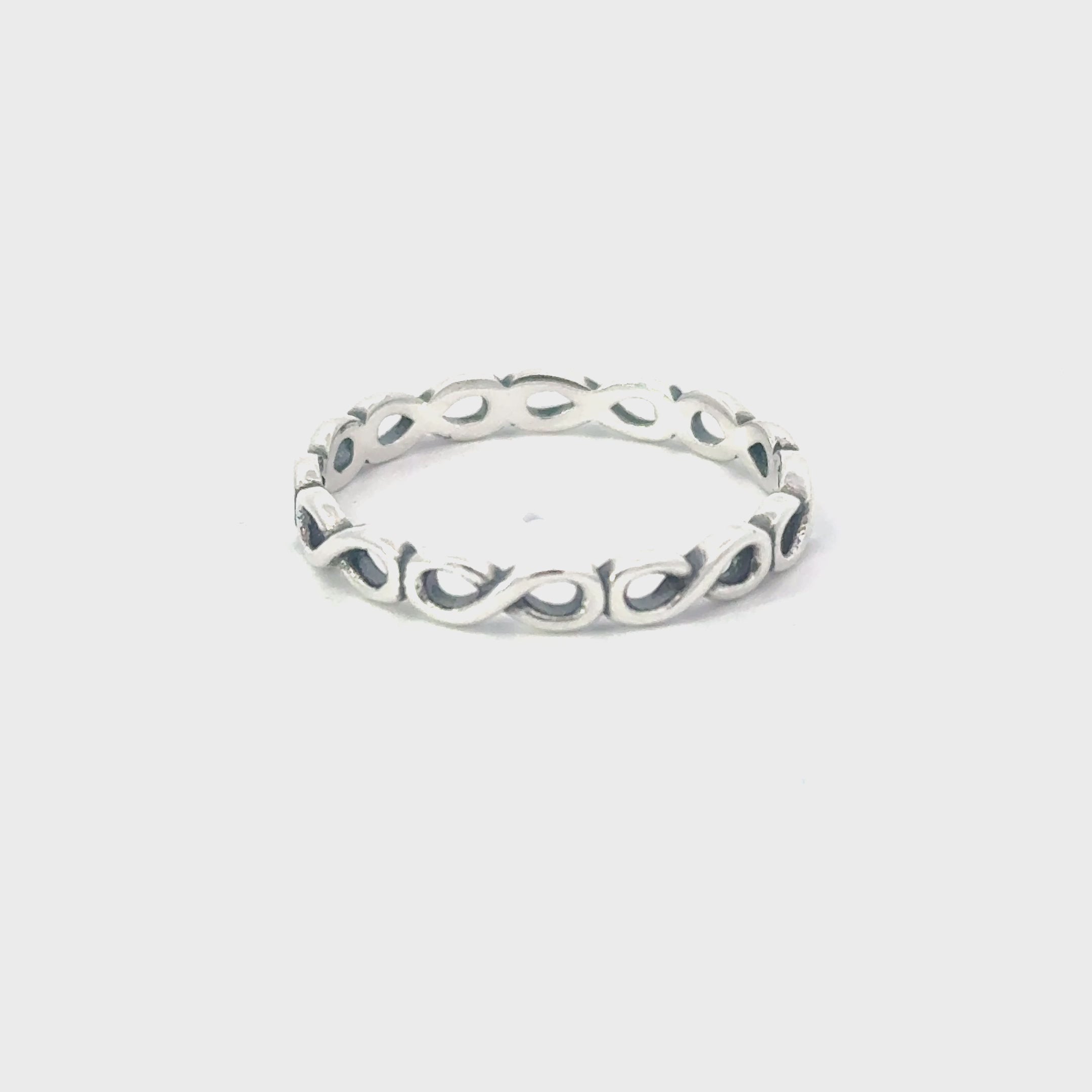 INFINITY BAND STERLING SILVER RING