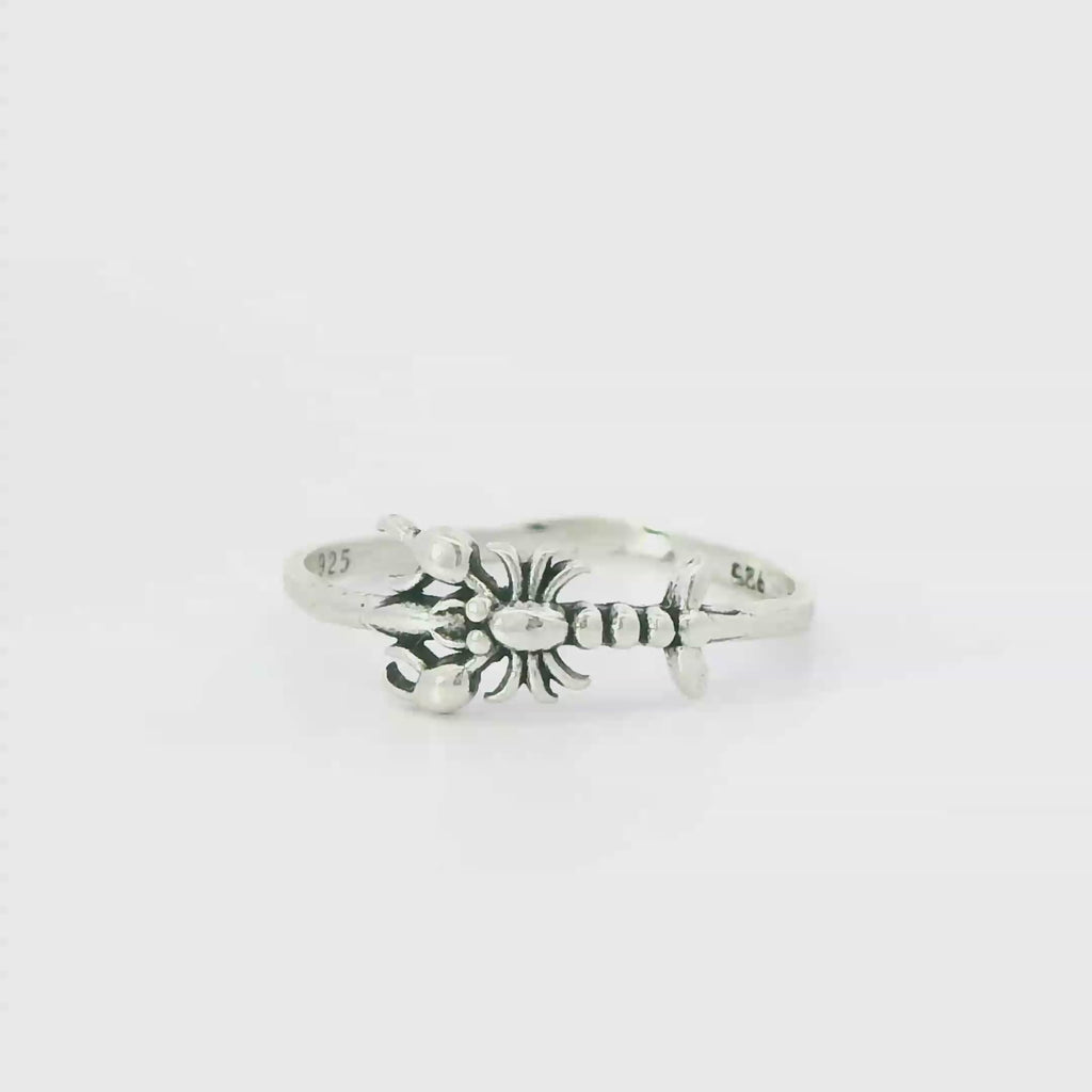 Sterling silver lobster ring