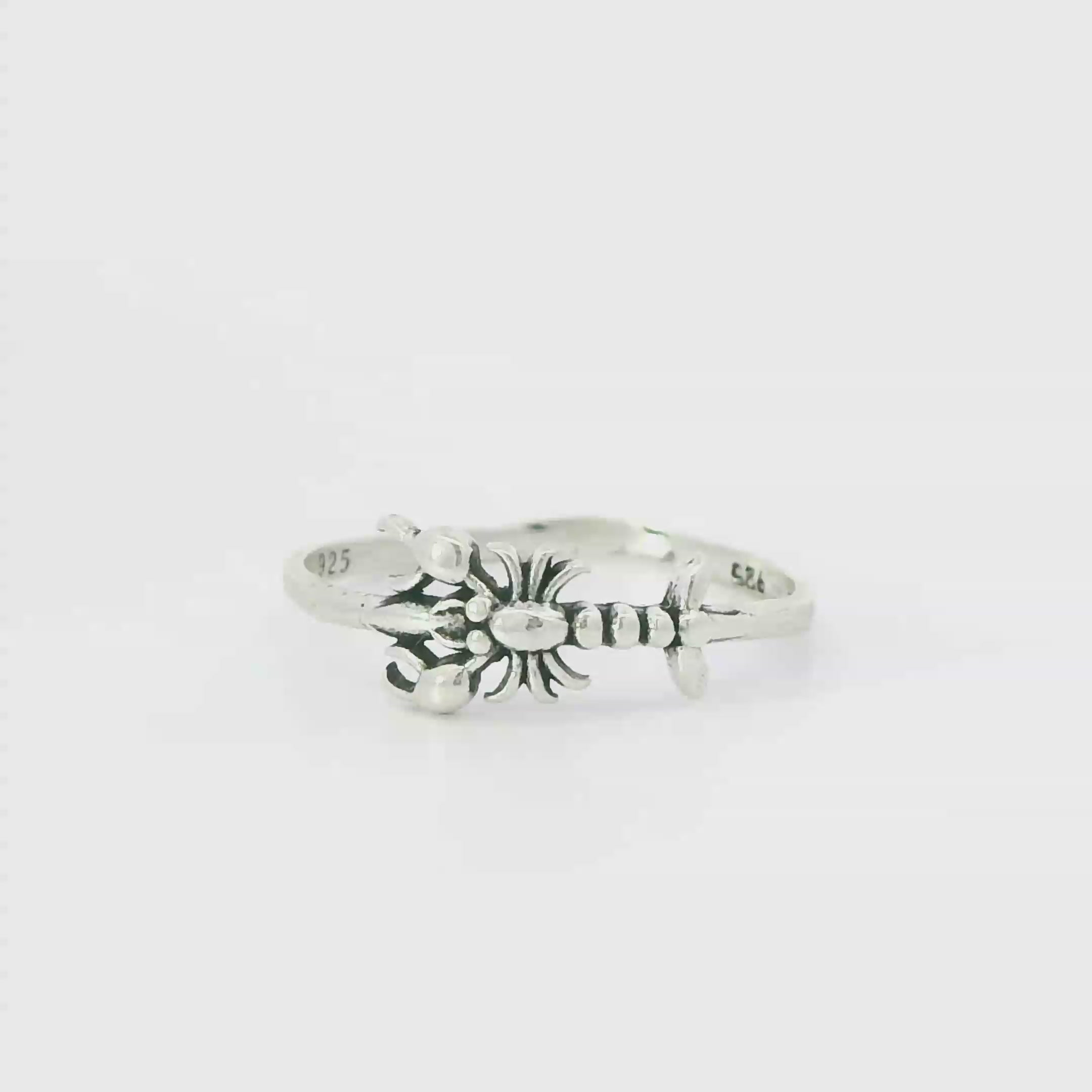 Sterling silver lobster ring