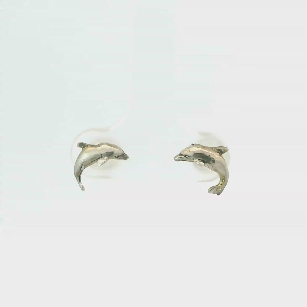TINY DOLPHIN STERLING SILVER EARRINGS