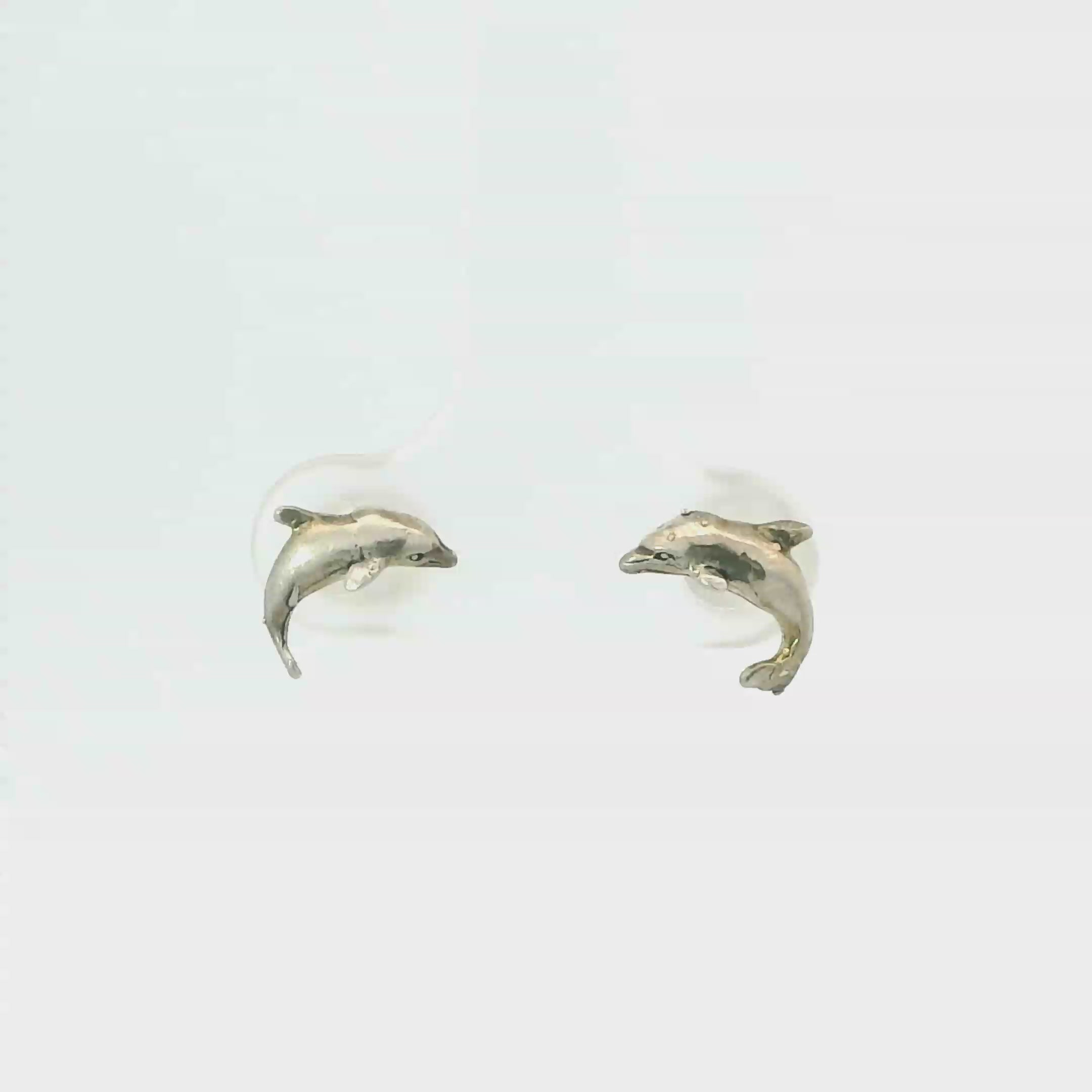TINY DOLPHIN STERLING SILVER EARRINGS
