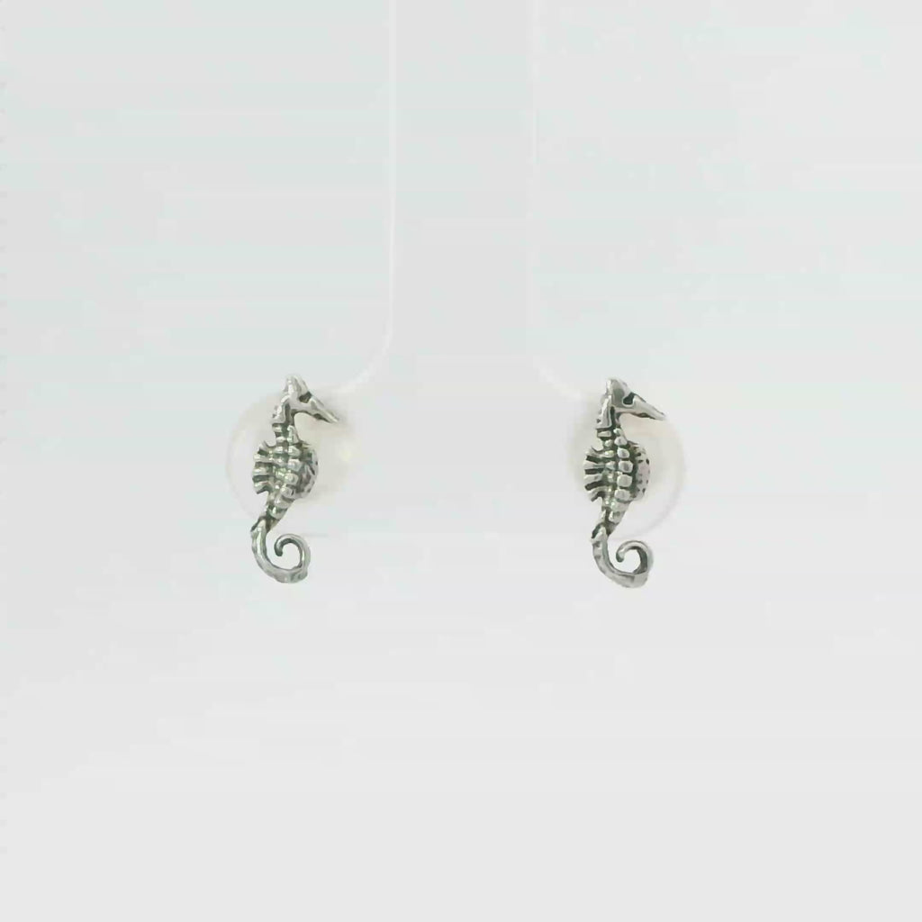 TINY SEAHORSE STERLING SILVER EARRINGS