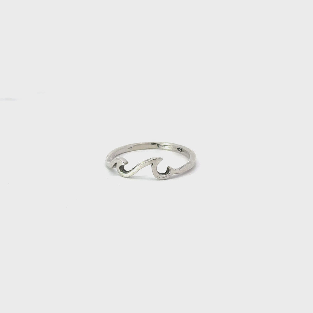 Sterling silver wave ring