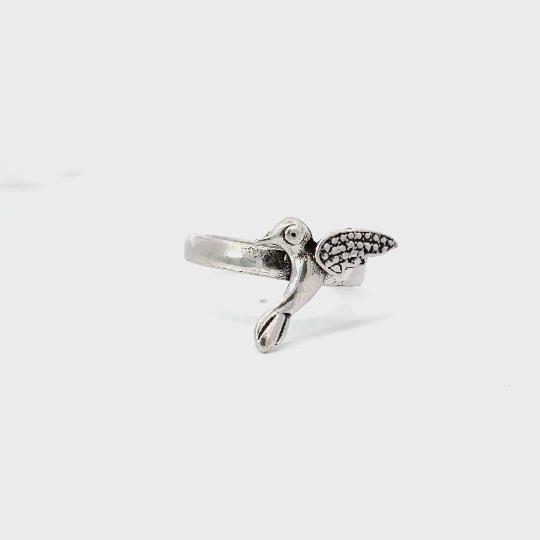 Sterling silver hummingbird ring