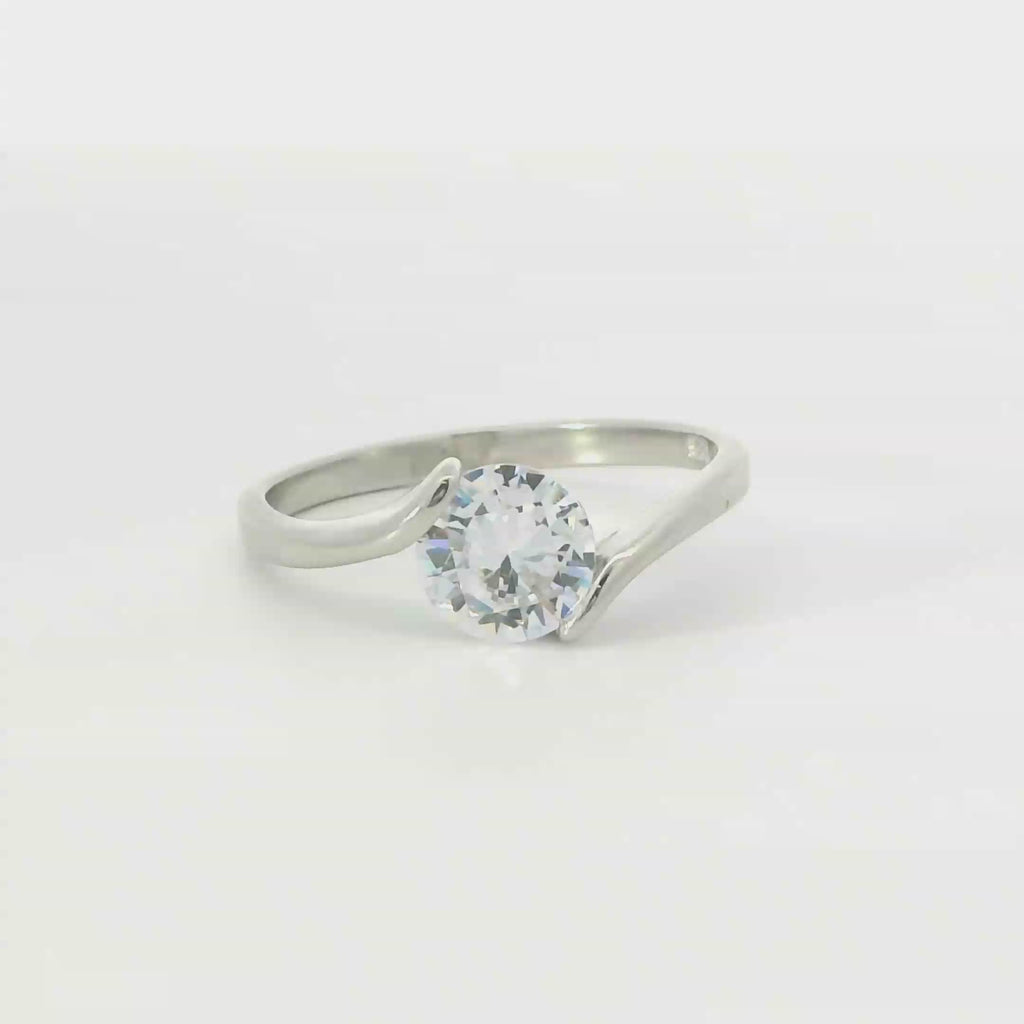 Sterling silver ring with cubic zirconia