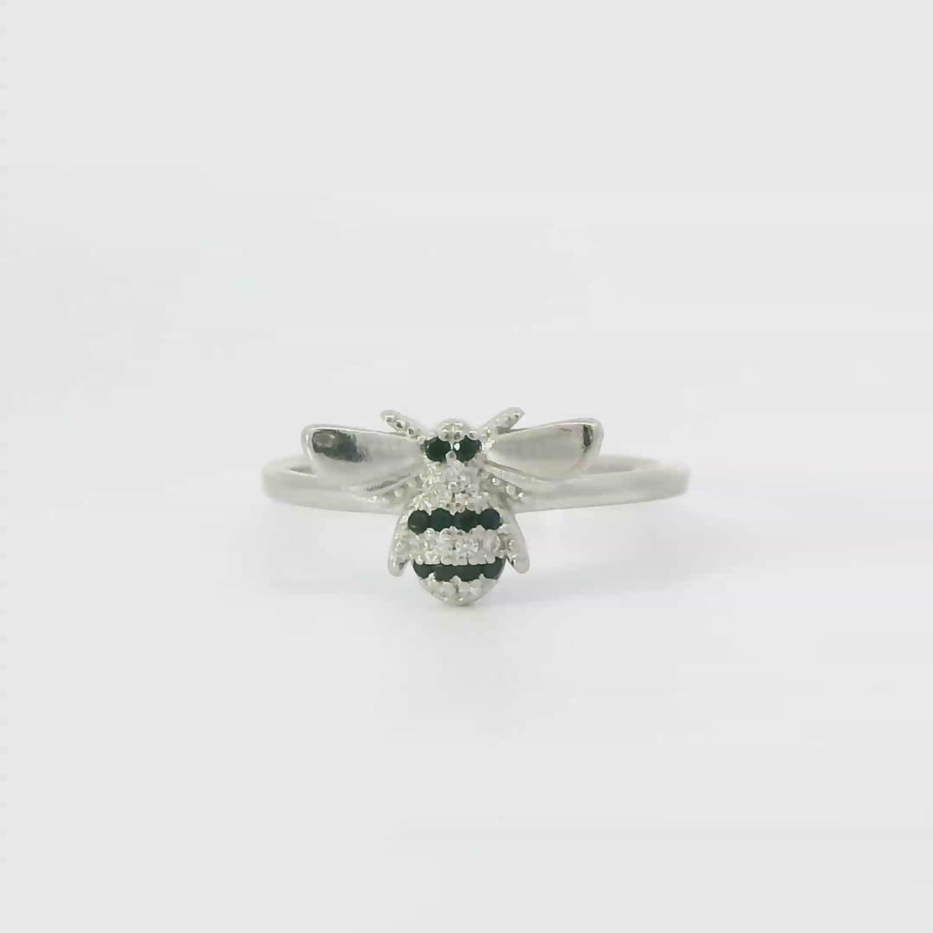Sterling silver ring with cubic zirconia (Bee)