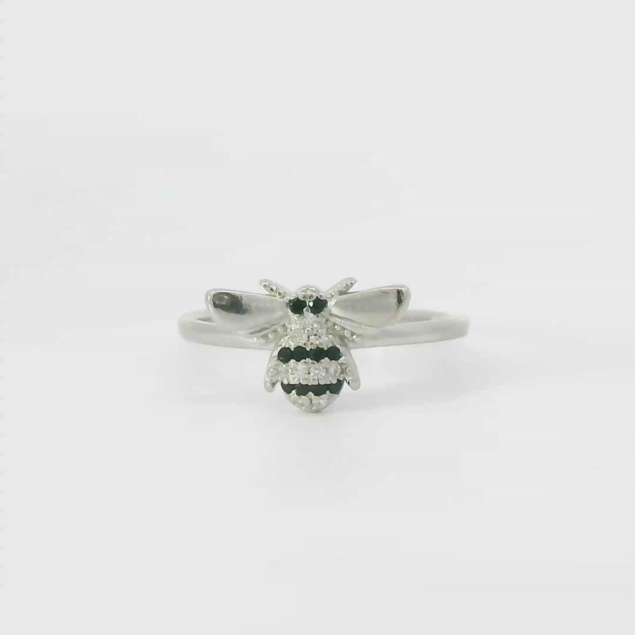 Sterling silver ring with cubic zirconia (Bee)