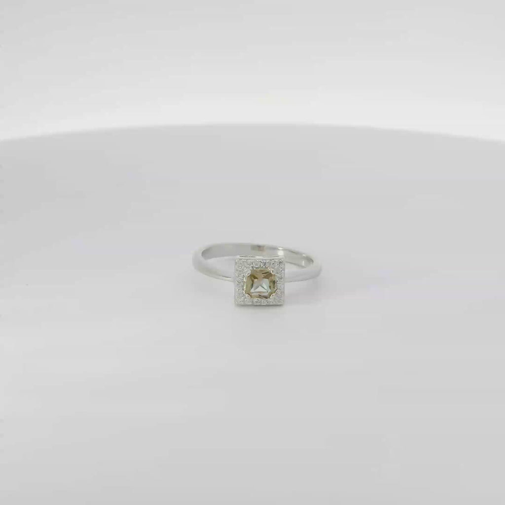 Zultanite Cubic Zirconia Sterling Silver Ring (Princess)