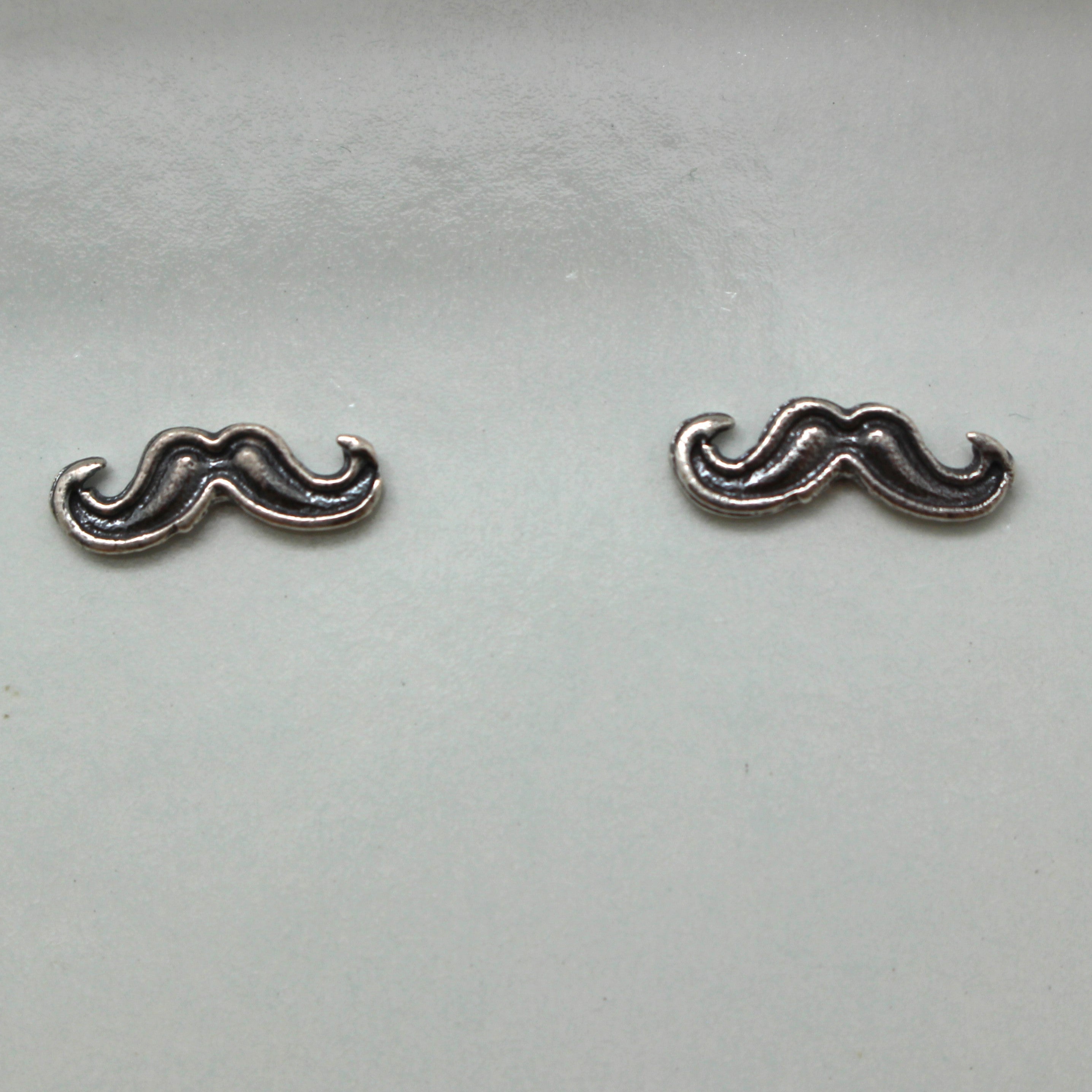 MUSTACHE STERLING SILVER EARRINGS