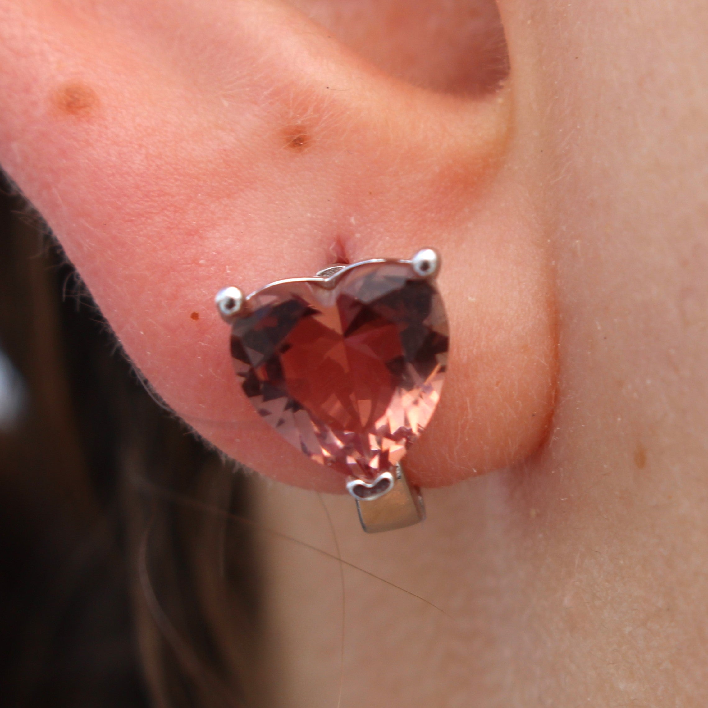 ZULTANITE COLOR CHANGING STERLING SILVER HEART EARRINGS