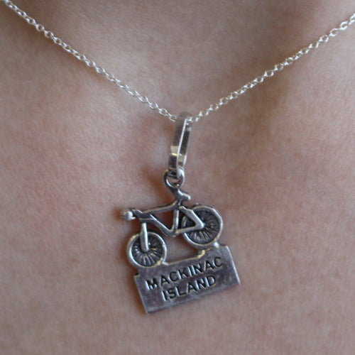 BICYCLE STERLING SILVER PENDANT (MACKINAC ISLAND)