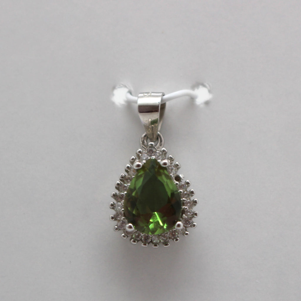 ZULTANITE PENDANT, CUBIC ZIRCONIA STERLING SILVER,T(OVAL PEAR)