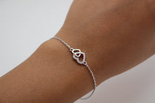 Load image into Gallery viewer, CUBIC ZIRCONIA STERLING SILVER BRACELET (HEARTS)