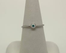 Load image into Gallery viewer, WHITE GLASS EVIL EYE RING