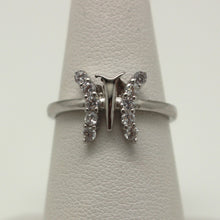 Load image into Gallery viewer, WHITE CUBIC ZIRCONIA STERLING SILVER RING (BUTTERFLY)