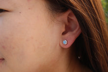 Load image into Gallery viewer, BLUE, WHITE AND PINK LAB OPAL STERLING SILVER EARRINGS