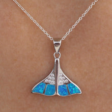 Load image into Gallery viewer, BLUE LAB OPAL STERLING SILVER PENDANT (TAIL)