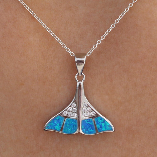 BLUE LAB OPAL STERLING SILVER PENDANT (TAIL)