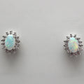 BLUE AND WHITE LAB OPAL STERLING SILVER EARRINGS