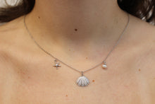 Load image into Gallery viewer, CUBIC ZIRCONIA STERLING SILVER NECKLACE (SEASHELL-STARFISH-PEARL)