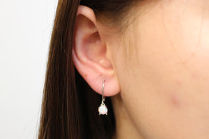 WHITE, BLUE, PINK LAB OPAL STERLING SILVER EARRINGS (ROUND)