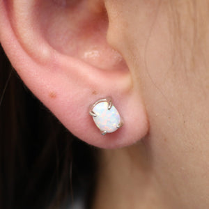 LAB OPAL EARRINGS,WHITE,PINK, BLUE(OVAL)