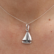 Load image into Gallery viewer, SAIL BOAT STERLING SILVER PENDANT