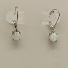 Load image into Gallery viewer, WHITE, BLUE, PINK LAB OPAL STERLING SILVER EARRINGS (ROUND)