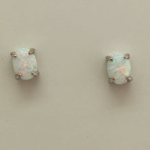 Load image into Gallery viewer, LAB OPAL EARRINGS,WHITE,PINK, BLUE(OVAL)