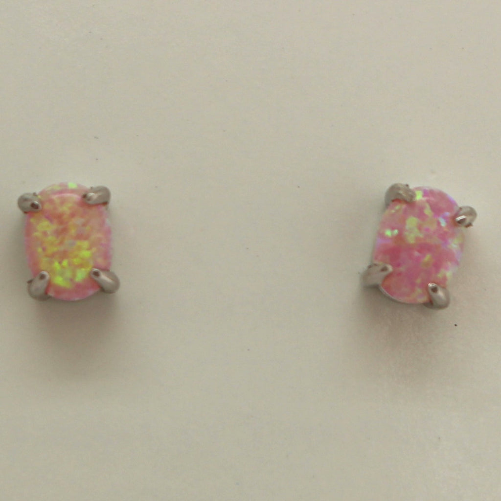 LAB OPAL EARRINGS,WHITE,PINK, BLUE(OVAL)